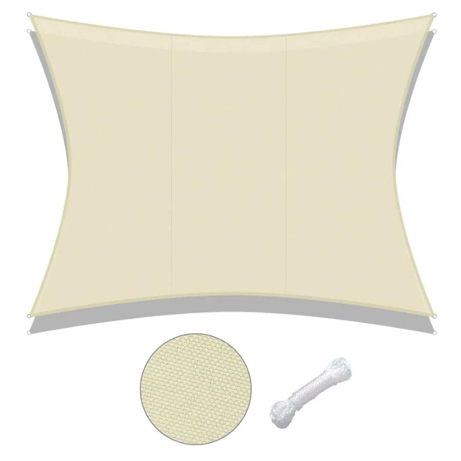 

10x13ft Rectangle Sun Shade Sail Beige