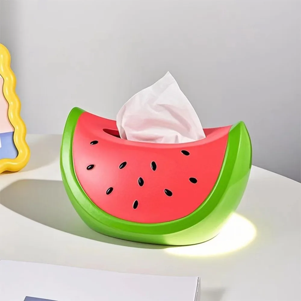 

Model Toy Watermelon Tissue Box Fruit Collectible Watermelon Paper Storage Box Summer Colorful Watermelon Ornament Decoration