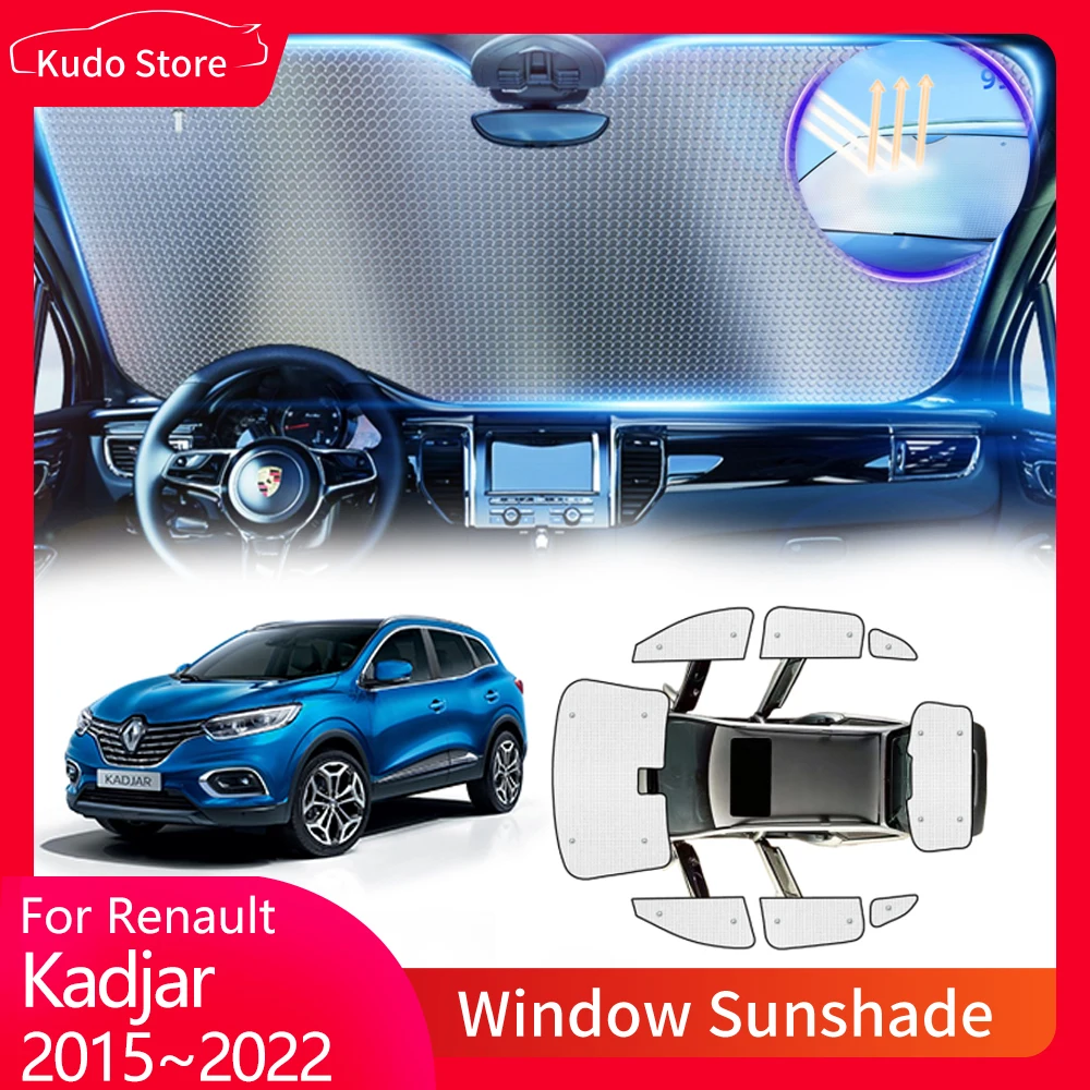 

Солнцезащитные очки с полным покрытием для Renault Kadjar S Edition 2015 ~ 2022 2016 2017 2018 2019 2020 2021, передние ветрозащитные стекла, коврики с козырьком, задние аксессуары