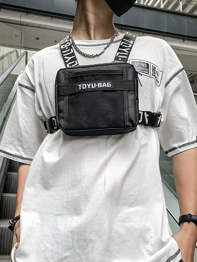 

Fashion Chest Rig Bag Adjustable Women Men Vest Fanny Pack Nylon Pack Outdoor Hip Hop Streetwear Travel Waistcoat Bags