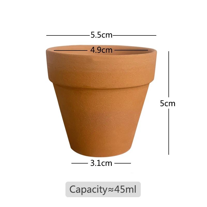 10 pcs Terracotta Pots2.2 inch Small Mini Clay Pots With Hole Pottery Clay Planters For Cacti And Succulent Plants (5.5 X 5cm)