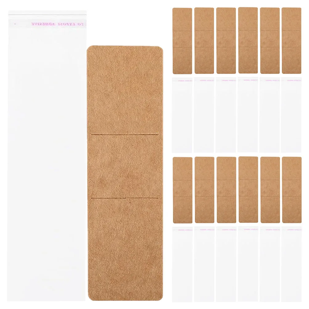 

1 set Bulk Bookmark Sleeves Kraft Paper Holders Organizer Storage Display Packaging Tear Resistant Minimalist for Lovers