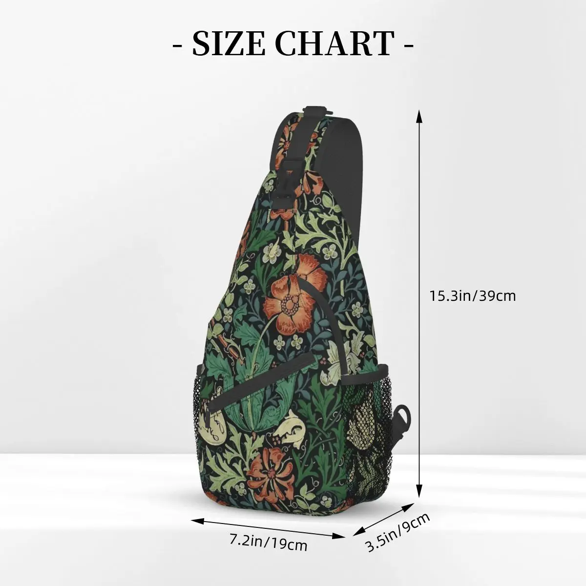 William Morris Compton Sling Bags para hombre y mujer, mochila cruzada para el pecho, bandolera para el hombro, mochilas de día para deportes al aire libre, arte Floral