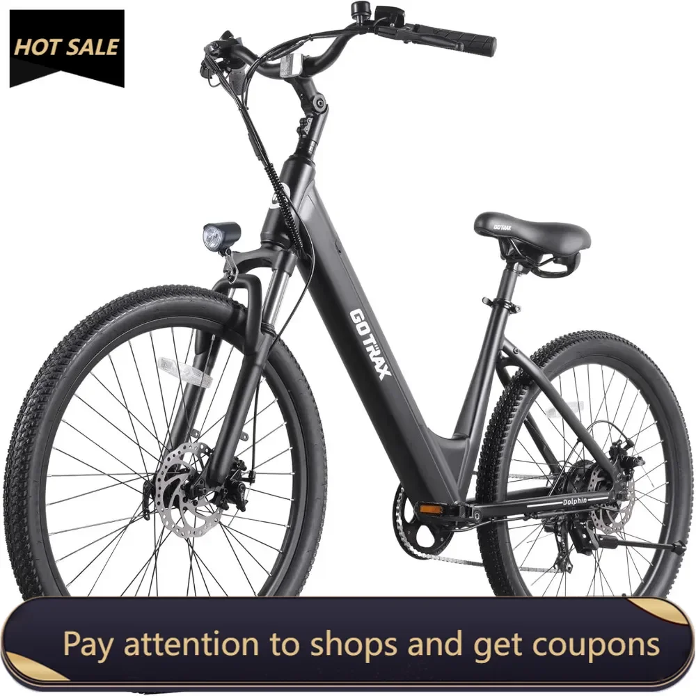 

26" Electric Bike, Max Range 30Miles(Pedal-assist1) &15.5/20Mph Power by 250/350W, 3 Riding Modes & Adjustable Seat Freight free