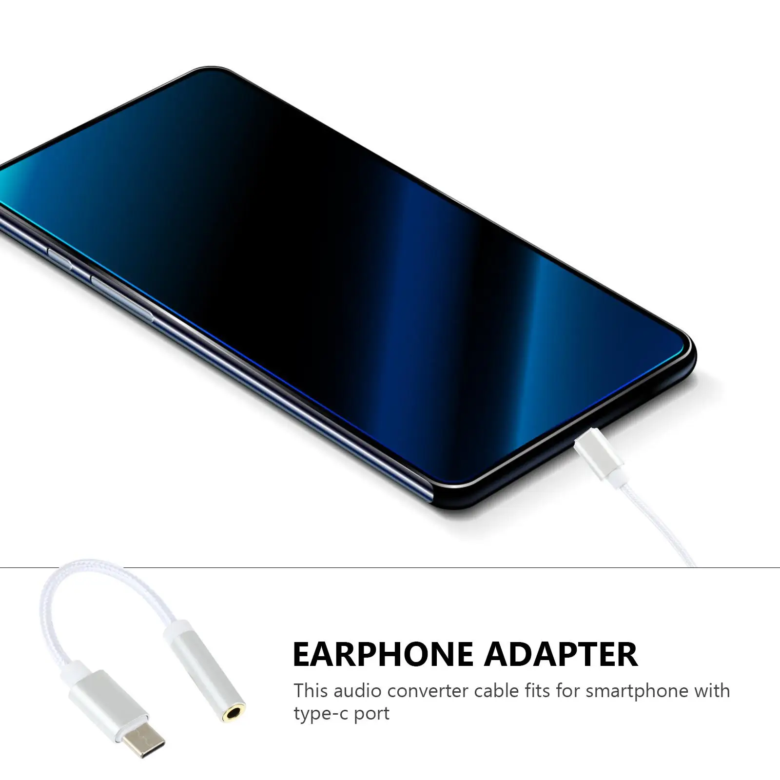 Кабель аудиоконвертера типа C на 3,5 мм, адаптер для наушников из алюминиевого сплава, высокопрочный плетеный провод, запутывание