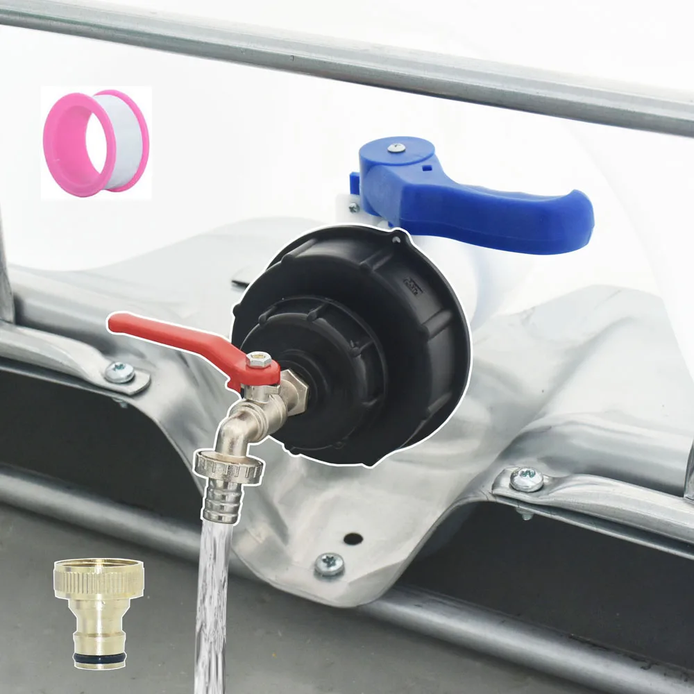 80mm 100mm IBC Water Tank Tap Adapter S60x6mm 16mm Nipple Hose Tap Fittings Faucet Garden Irrigation Valve