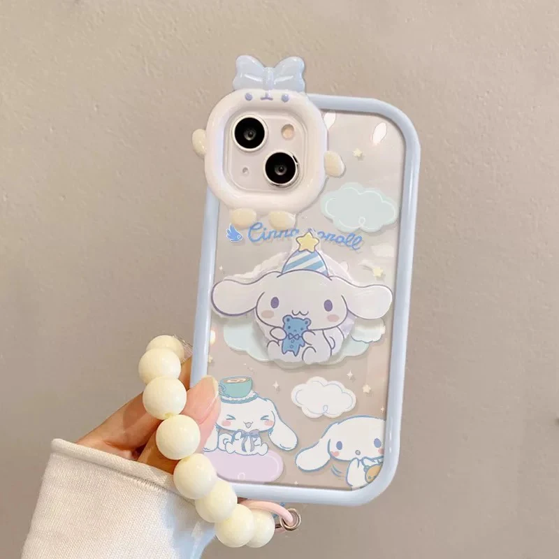 Cinnamoroll with bracket Lanyard Little Monster Lens Case for Samsung A73 A54 A53 A52 A51 A34 A33 A32 A31 A23 A21S 4G 5G S20 S23