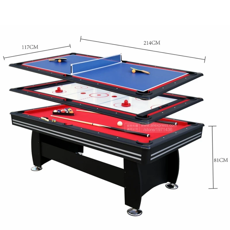 3 In 1 Multi Function Games Table Home Family Indoor Sport Amusement Room Billiard Ping Pong Tennis Dinner Air Hockey Pool Table