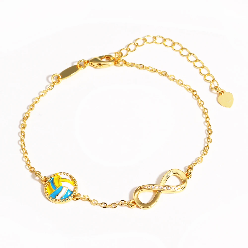 Baseball/Softball/Football/Soccer/Basketball/Tennis/Volleyball Infinity Bracelets for Girls Women Sport Accessories Jewelry Gift view 5