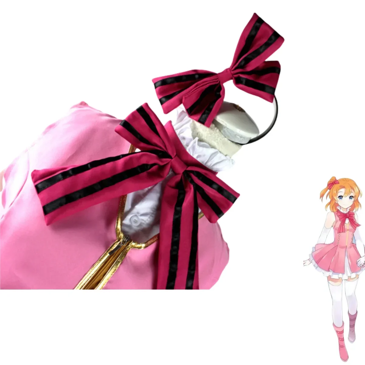 زي أنيمي تأثيري من أجل الحب الحي! ، مشروع معبود المدرسة ، هونوكا كوساكا ، ابدأ تنورة لوليتا داش للنساء ، فستان وردي ، شعر مستعار ، جميل ، بالغ #5