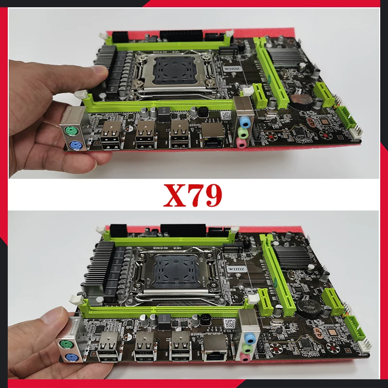 WJJDZ X79 pro motherboard kit xeon e5 2630 V2, set ram cpu lga 2011 ddr3 M.2 NVME SATA untuk pc gamer