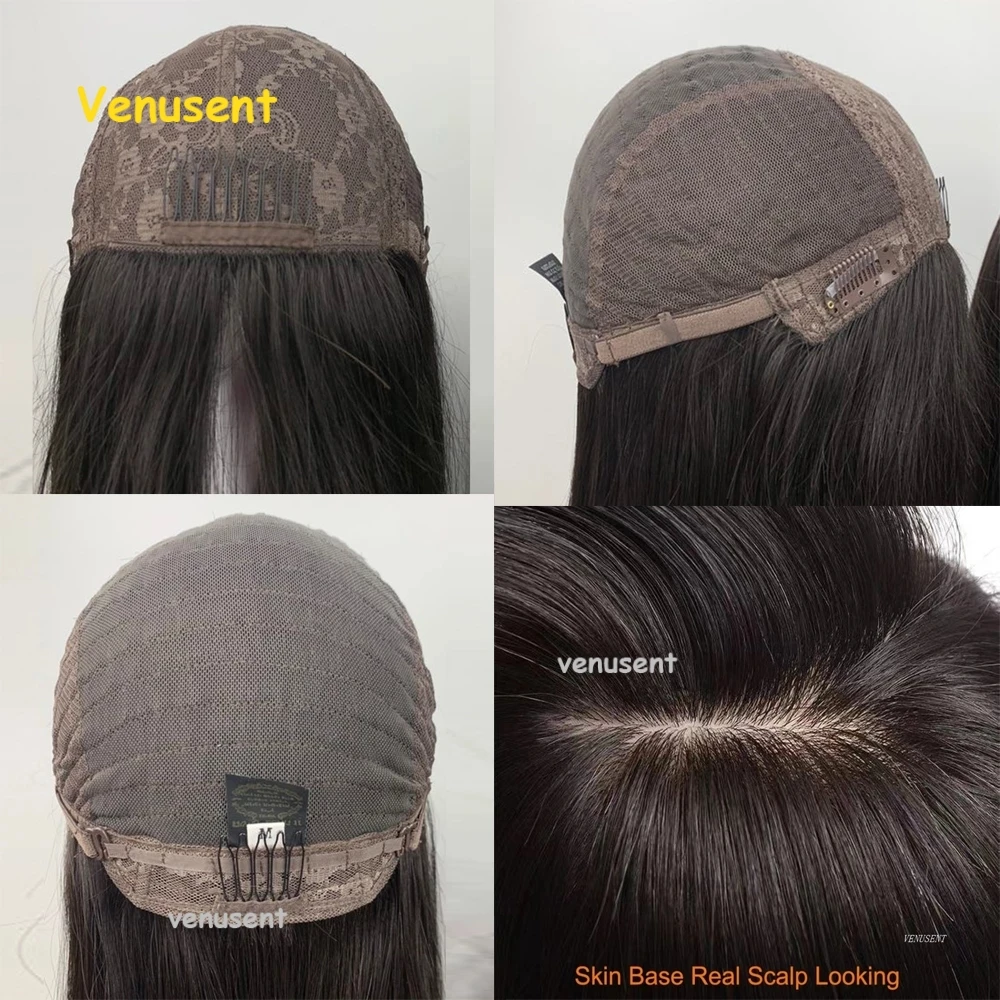 Huid Zijden Top Joodse Pruik 100% Onbewerkte Maagdelijke Europese Remy Human Hair Kosher Pruik Dezelfde Lengte Haar Bob Pruik 4 "X 4" Zijde Basis