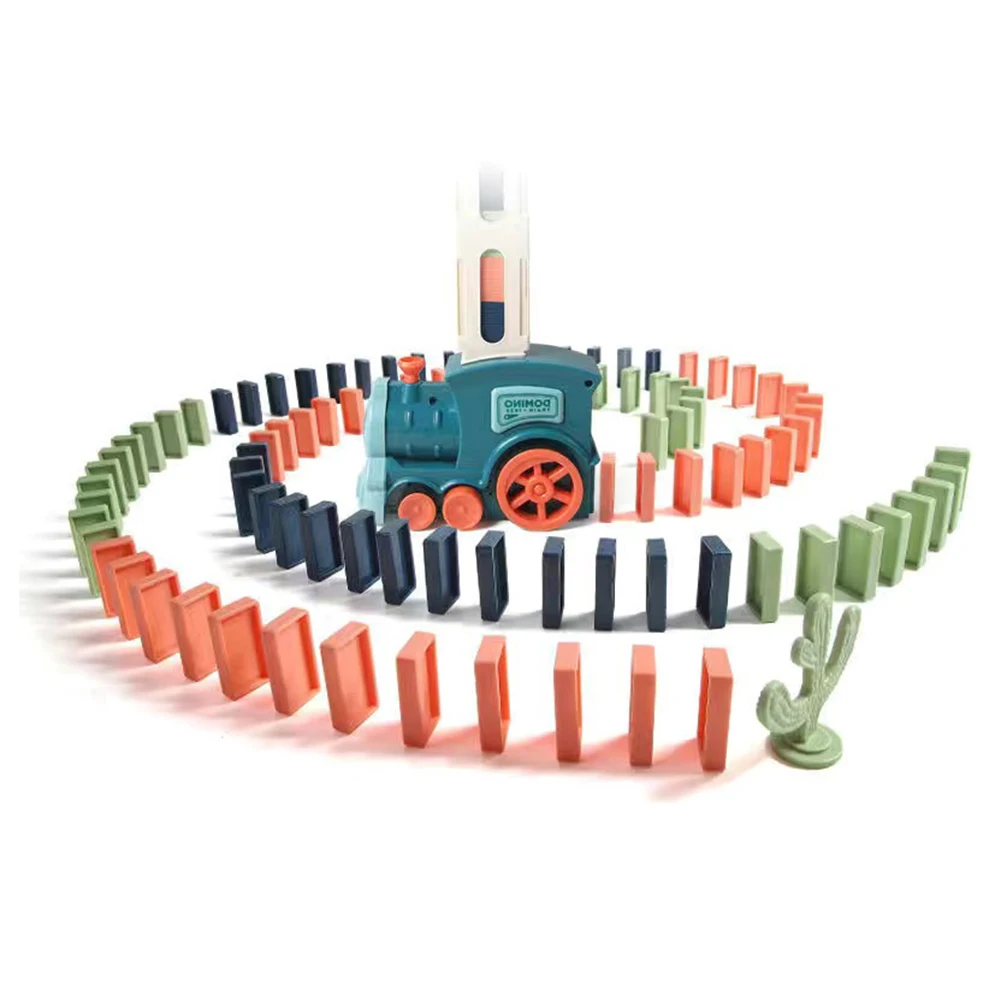 Dominoes Train Toy with Lighting And Sound Knockdown Dominoes Game Montreal Educational Toys Toddler Interaction Block