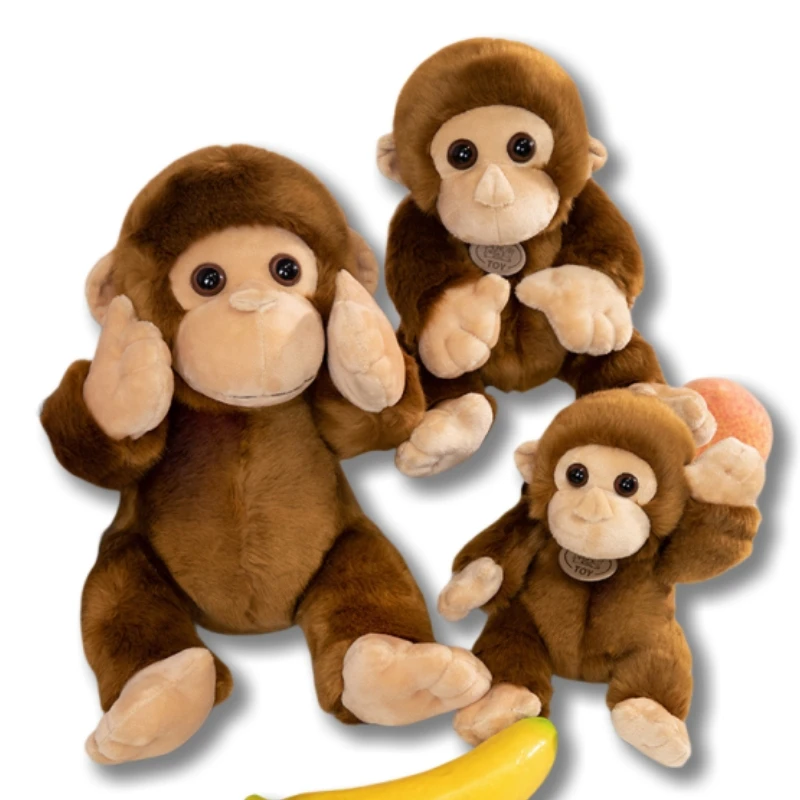 17/23/30cm Cartoon Monkey Plush Toy Simulates Brown Monkey Plush Toy Decoration Bedroom Children's Sleeping Doll