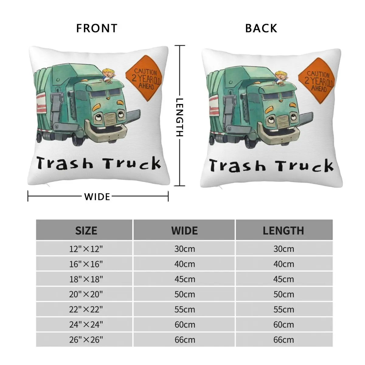 Trash Truck Cartoon Netflix Square Pillowcase Pillow Cover Cushion Decor Comfort Throw Pillow for Home Bedroom