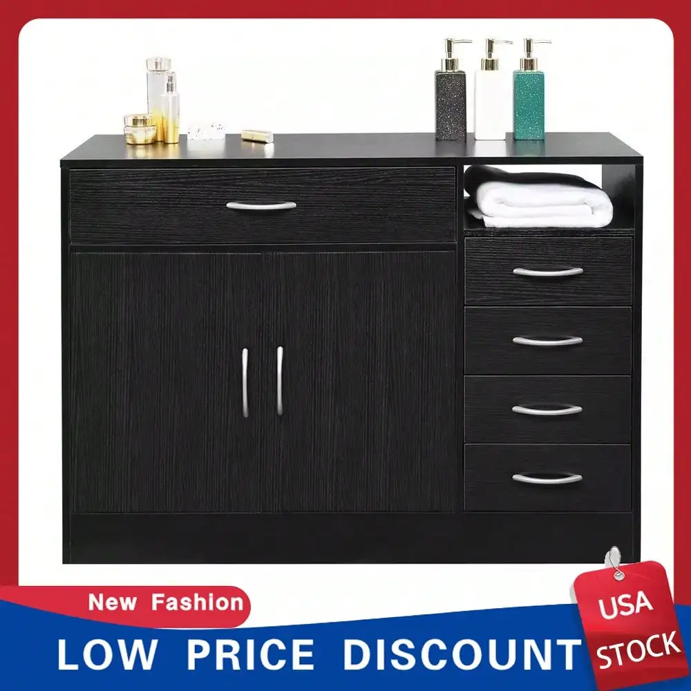 5 Drawers Salon Hair Styling Barber Station Storage Cabinet Beauty Cupboards