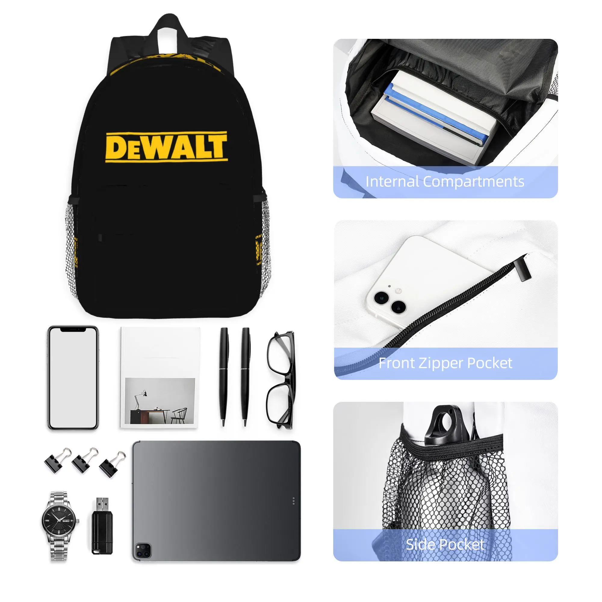 DEWALT Backpack Hot Sale Daypack Large Capacity Boys Girls BookBag Shoulder Bags for Men Women School Bag