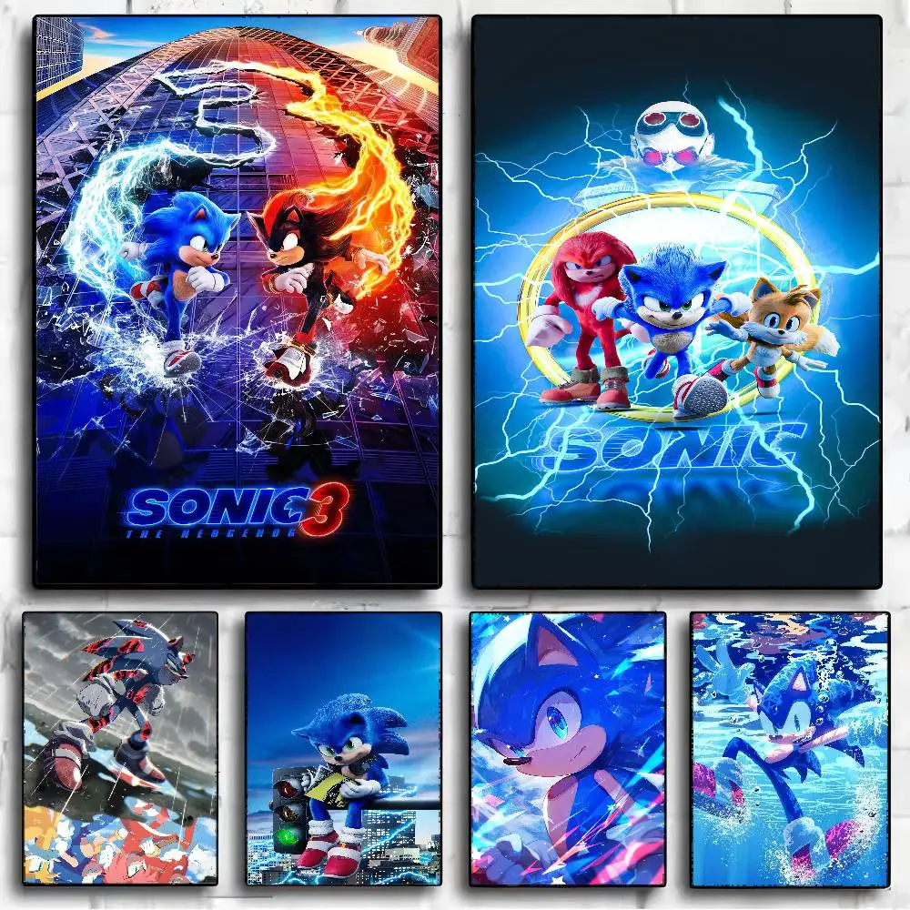 Anime Sonic The Hedgehog DIY Klebeposter Vintage Zimmer Bar Café Dekor Wohndekor
