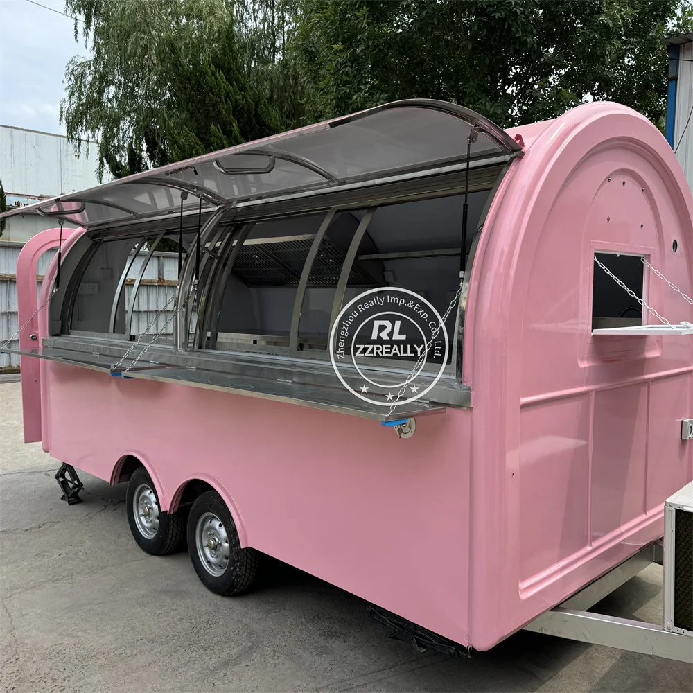

Concession Catering Trailer Street Food Truck Fully Equipped Ice Cream Cart Outdoor Food Trailer With Full Kitchen