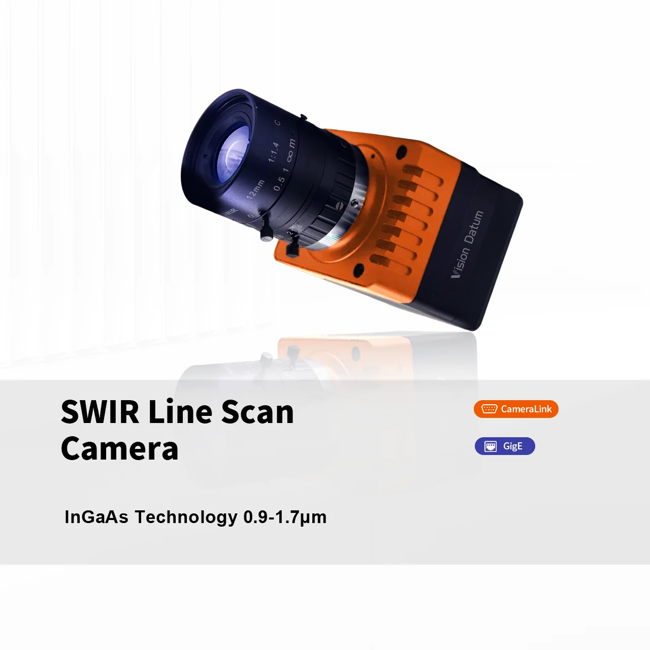 Vision Datum 512x2 30kHz InGaAs 950-1700nm Spectral JSX GIGE CameraLink SWIR Cámara para detección de impurezas de líquido
