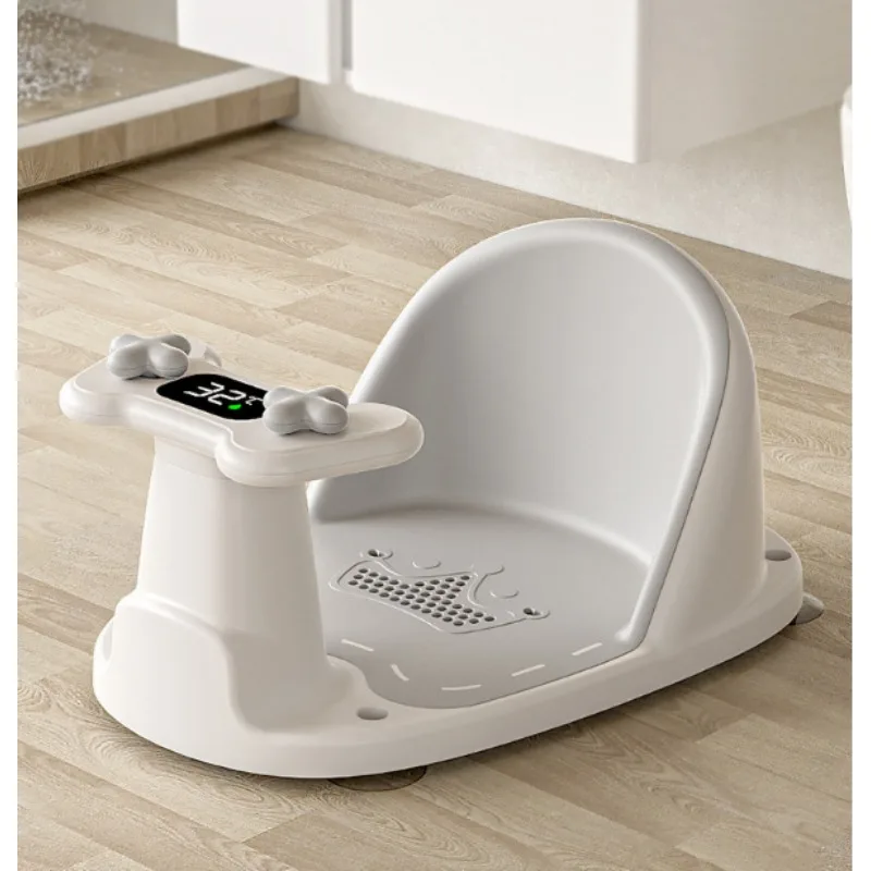 

Портативное детское сиденье для душа с датчиком температуры, подставка для душа для новорожденных и молодежи, необходимые аксессуары для ванны для роста детей