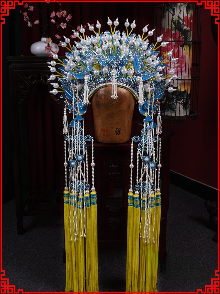 Peking Opera Yue Opera Opera Helmet Concubine Drunk Phoenix Crown Charcoal Bridal Headgear, Five Phoenix Phoenix Crown