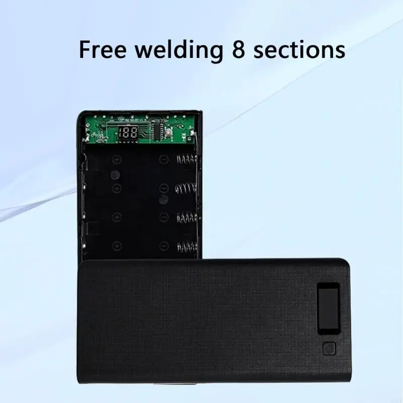 8Bay 18650 Battery Case Container PowerBank Frame AntiScratch ABS Construction Shell Easy Battery Replacement Systems 83CE