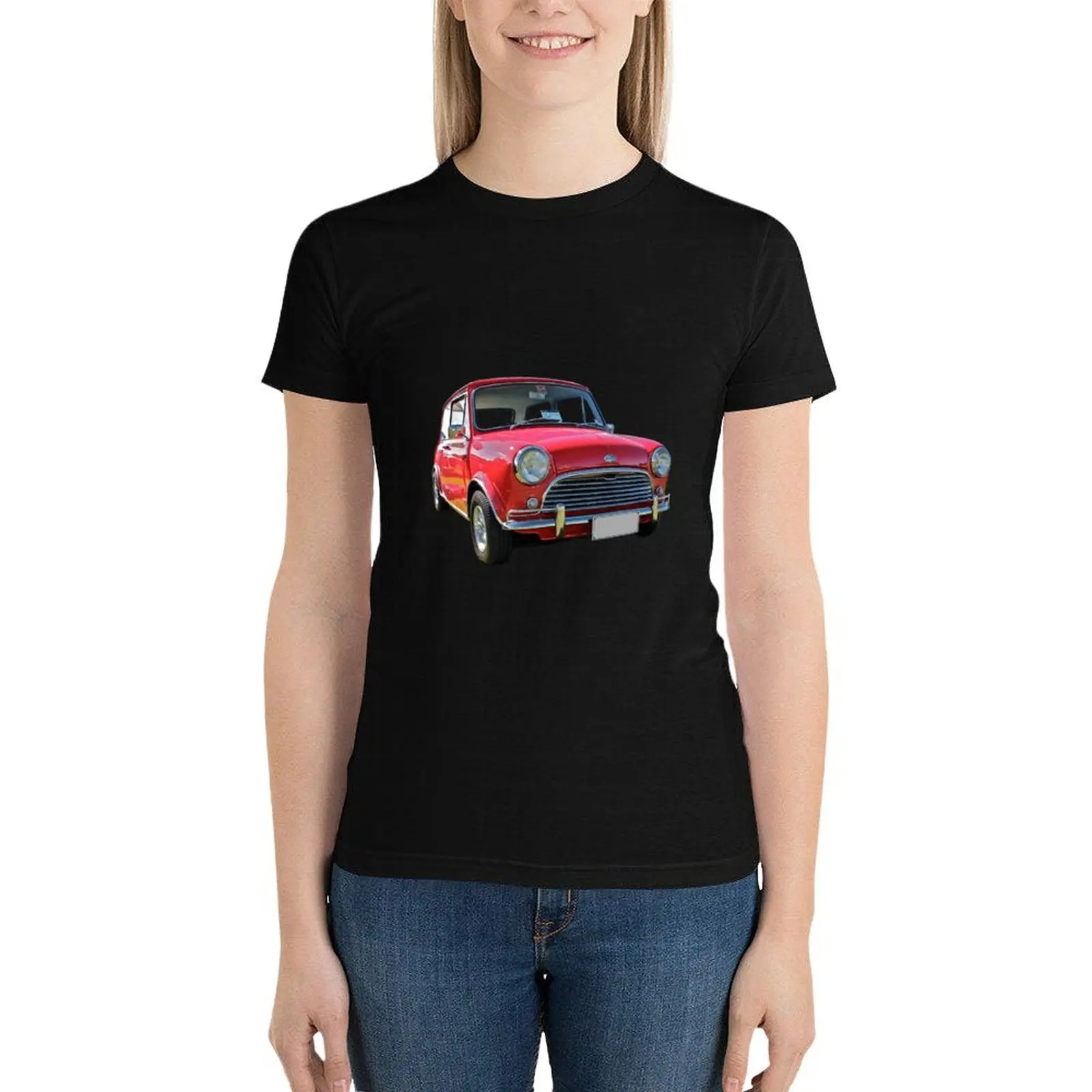 Red Morris Mini Cooper S T-Shirt Short sleeve tee aesthetic clothes workout t shirts for Women