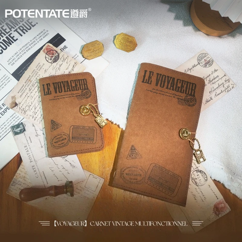 Travel Notebook Journal - กระดาษวาดภาพสีน้ำ POTENTATE Retro Travel Cotton Pulp