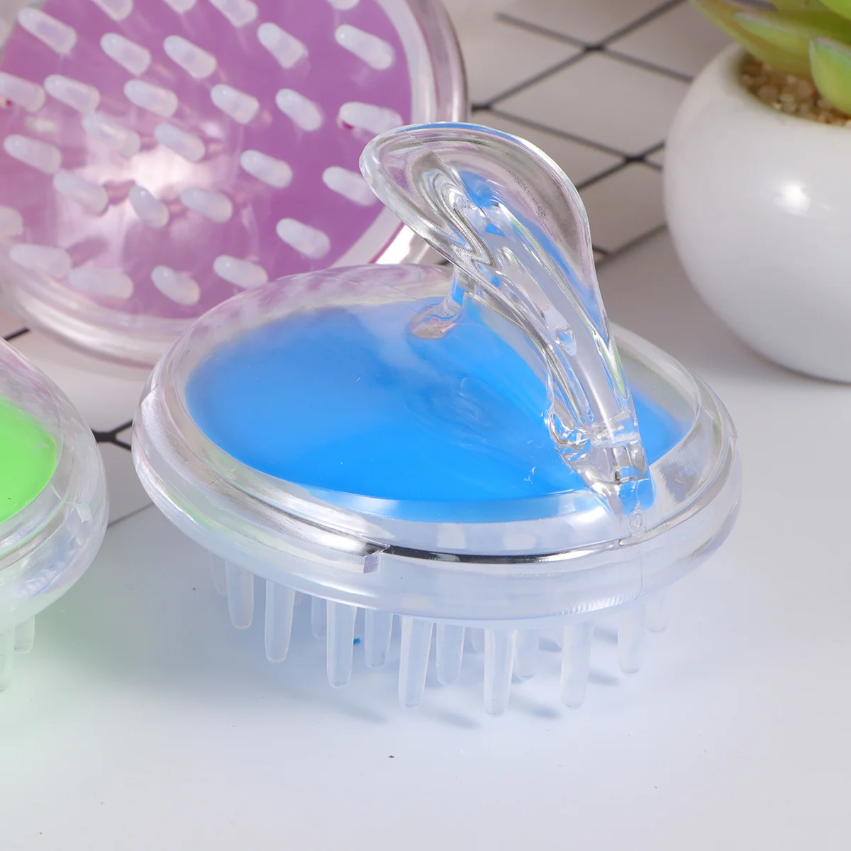 

4Pcs Head Scalp Scrubbers Premium Hair Washing Brushes Massage Relax Dead Skin Removal Salon and Home Use Hair Salon Brush