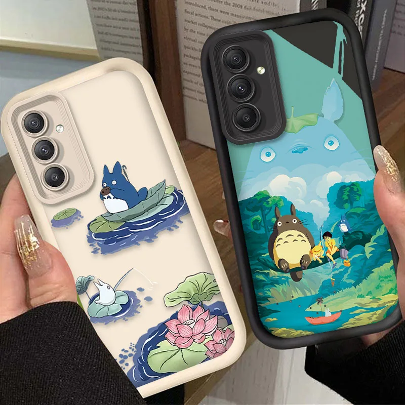 Cute Cartoon T-TotoroS Case for Samsung Galaxy S25 S24 S23 Ultra S22 S21 Plus FE 5G A54 A34 A14 A73 A53 A33 5G Silicone Cover