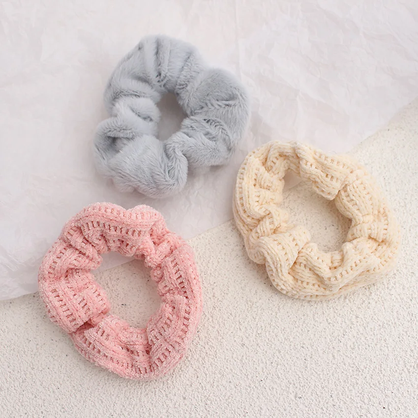 3pc/Set Elastic Hair Bands Scrunchies Vintage Girls Solid  Ponytail Holder Rubber Headband Ties Fashion Women Hair Accessories