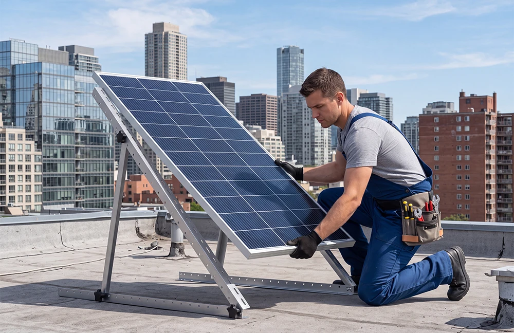 RVPOZWER 45 Zoll Verstellbare Solarmodul-Neigungshalterungen 1/2/4 Sets Faltbare Neigungsstützen Schwerlast-Stützrahmen für Netzunabhängige Stromsysteme Dachinstallation für Wohnmobile, Anhänger, Boote, PV-Panel-Montage – Detail 9