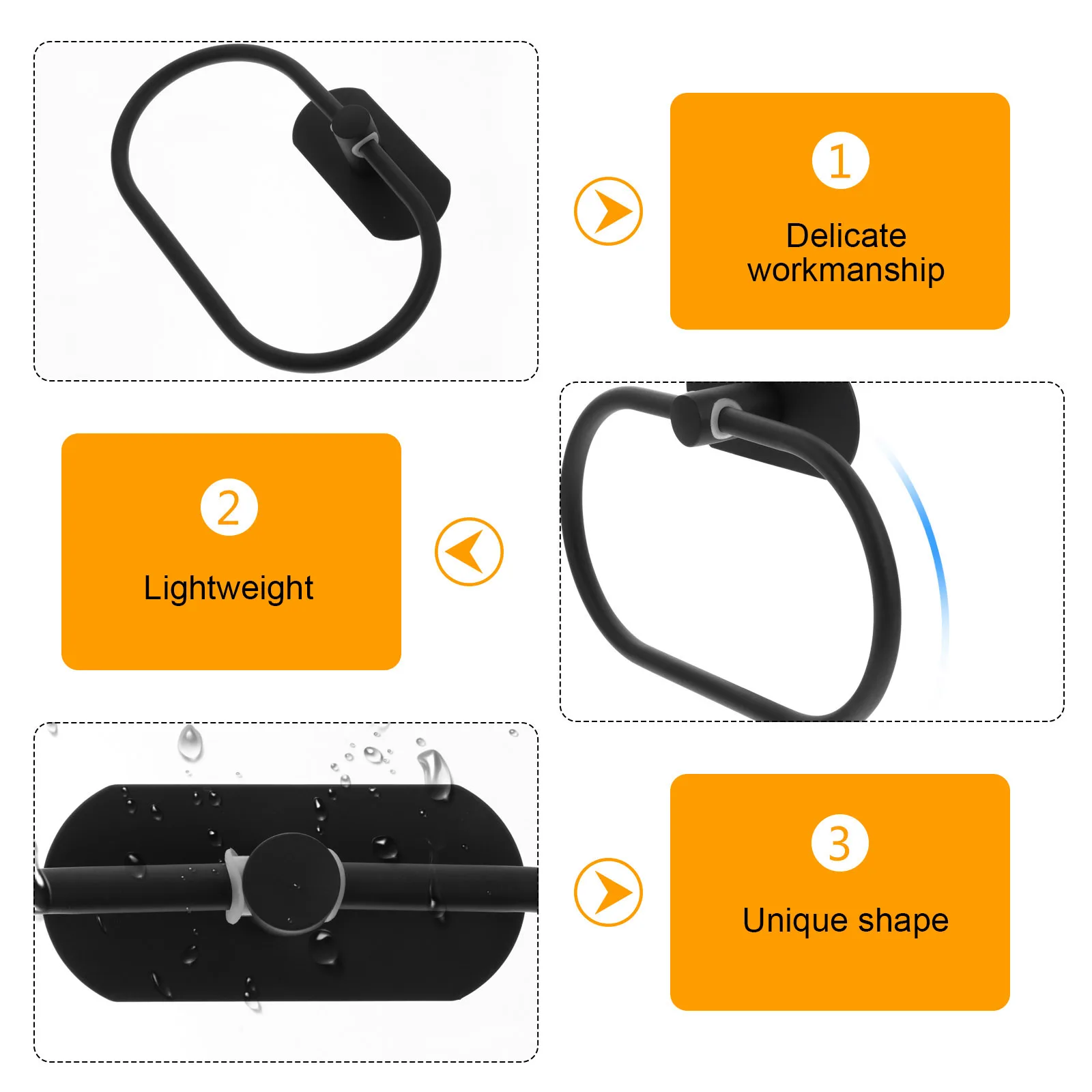 

Bathroom Towel Ring Stainless Steel Oval Heavy Duty Rust Resistant Wall Mounted Towel Hanger Bathroom Organizer Accessories