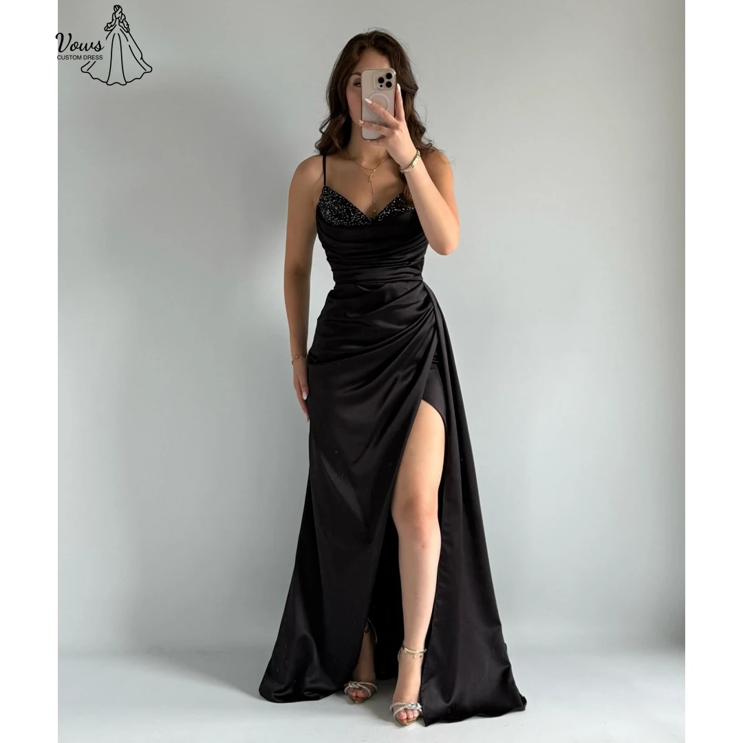 

Vows Line A Robes De Cocktail Evening Dress Woman Elegant Wedding Guest Dresses for Special Occasions Custom Made Slit Prom Gown