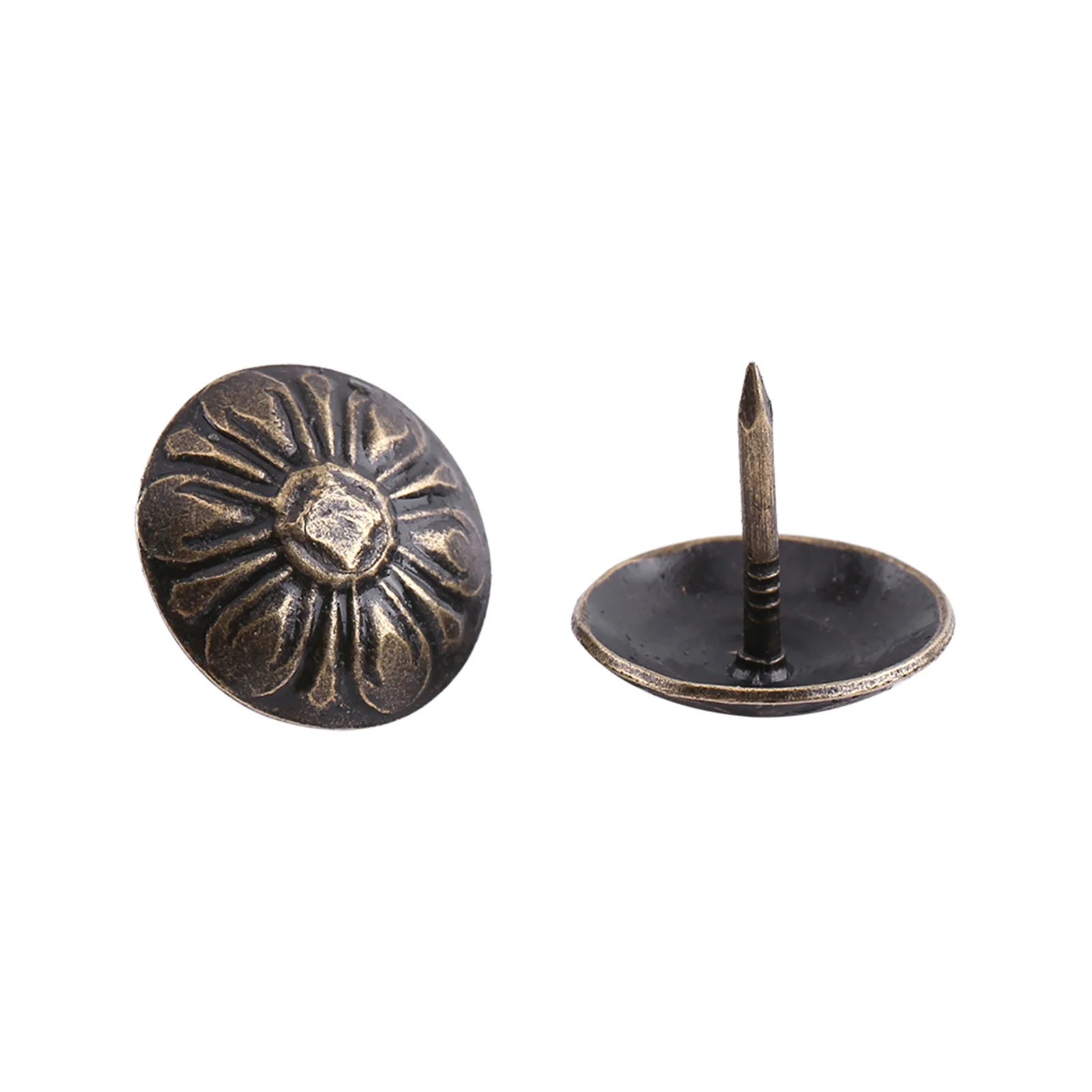 Vintage gestoffeerde nagels, bronzen metalen meubels, bank, schoenen, deur, decoratieve studs, metalen labels, 100 stuks