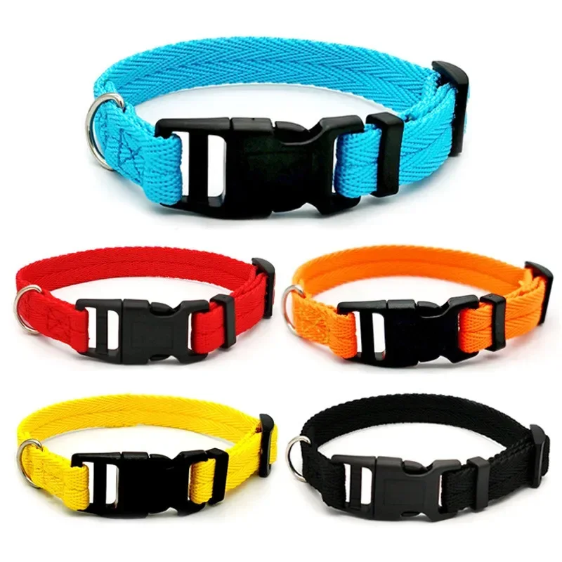 Dog Collar Nylon Webbing Fashion Buckle Pet Collar for Small Medium Dogs Chihuahua Dog Red Black Blue Orange Pet Accessory