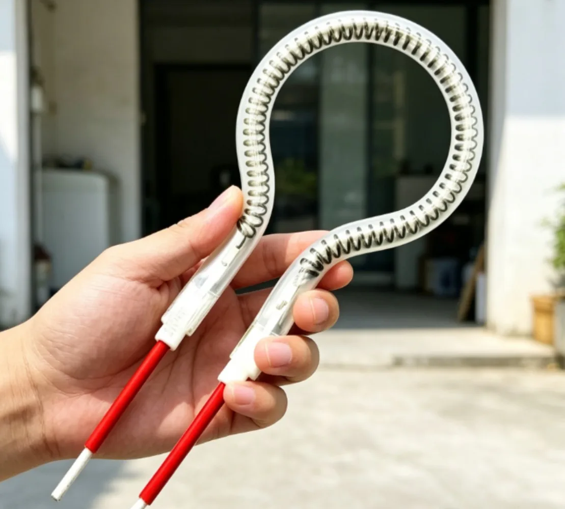 Racket-shaped carbon fiber heating tube