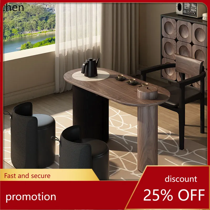 

HXL Tea Table Solid Wood Home Tea Table Simple Vintage Leisure Dry Bubble Table