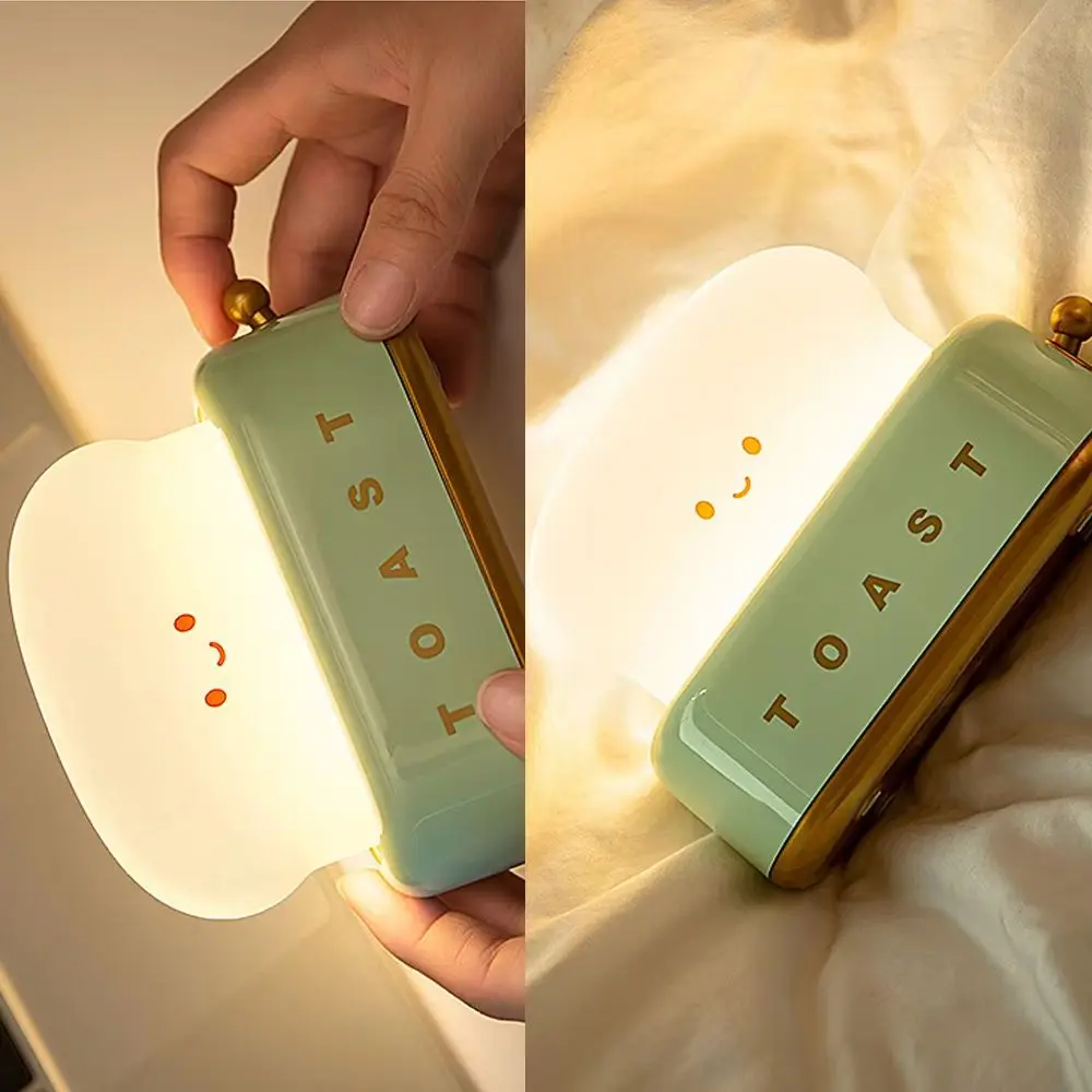 

Cute Toast Bread Shape Night Lights USB-C Rechargeable LED Lights for Bedroom Living Room Desk Decorations Gift
