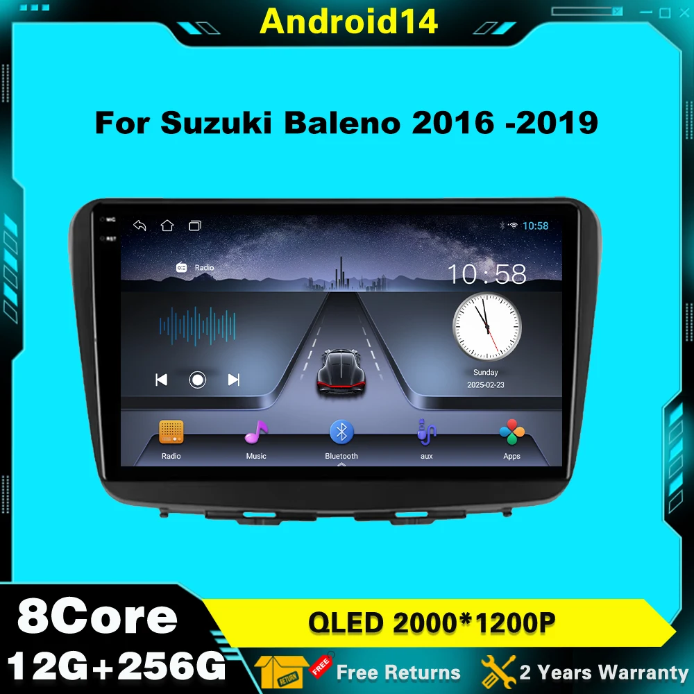 

Camera Carplay Android 14 For Suzuki Baleno 2016- 2019 GPS WIFI Screen Support Raer Car Multimedia Radio Video Player Head Unit