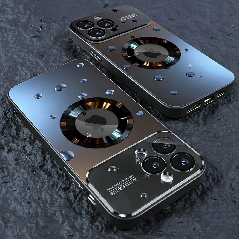 Luxury Glass Camera Lens Wireless Charging Phone Case for iPhone 11 12 13 14 15 16 17 Pro Max Plus Shockproof Lens Protective view 3