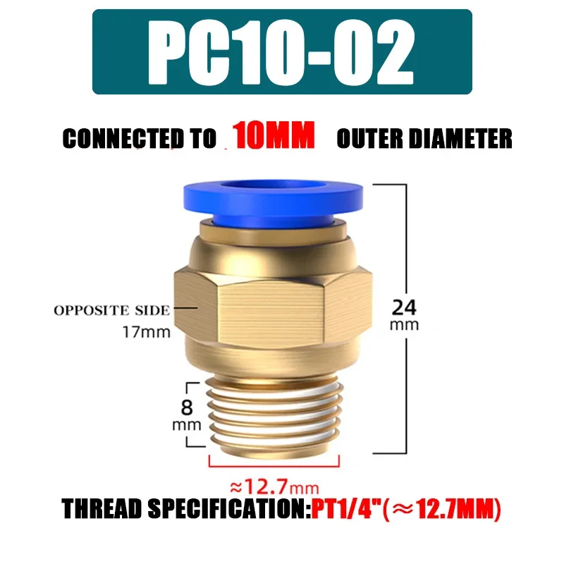 10/50PCS Pneumatische Fitting Luft Anschluss PC 4mm 6mm 8mm 10mm 12mm Gewinde 1/8 "1/4" 3/8 "1/2" Schlauch Armaturen Rohr Schnell Anschlüsse