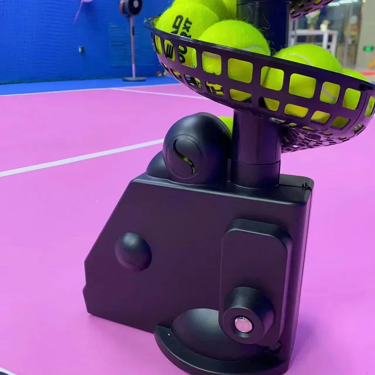 

Portable Tennis Padel Pickleball Serving Machine With Slide Rail Ball Throwing Machine Tennis Practice Aid Machine