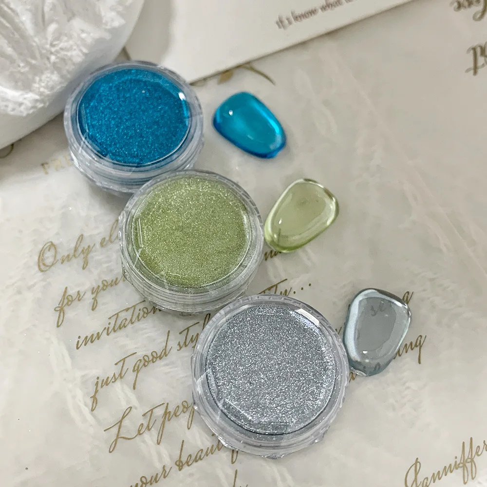 Aurora Espelho Cromo Prego Glitter Pó, Efeito Metálico, Pigmento Luar, Fina Fricção de Poeira, Gel Polonês Suprimentos, 1Pc