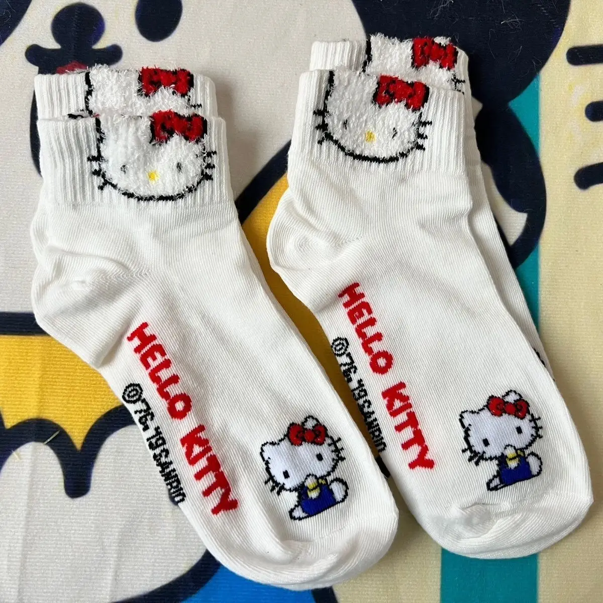 

New Hello Kitty Socks MINISO Anime Peripheral Cute Sock Printing Cartoon Fashion Comfortable Gift Female Style Selected