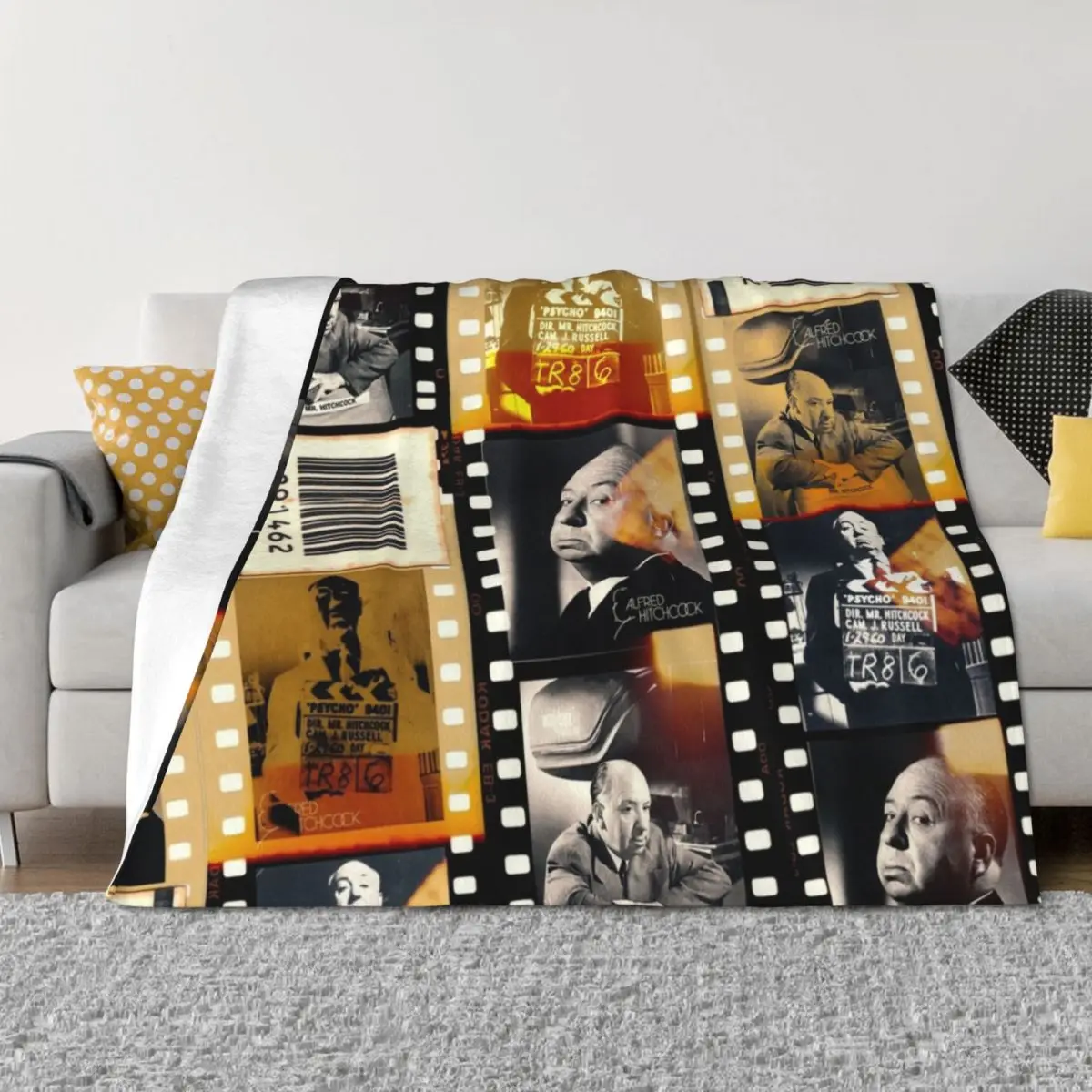 

Alfred Hitchcock, filmstrip Throw Blanket Custom Summer Beddings For Baby Bed linens Blankets