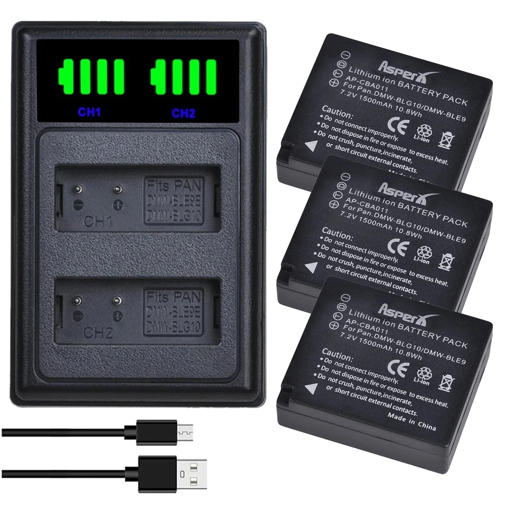 DMW-BLG10 Bateria DMW BLG10 BLG10e BLE9 Battery + Charger Type C for Panasonic LUMIX GF5 GF6 GX7 LX100 GX80 GX85 Accessories