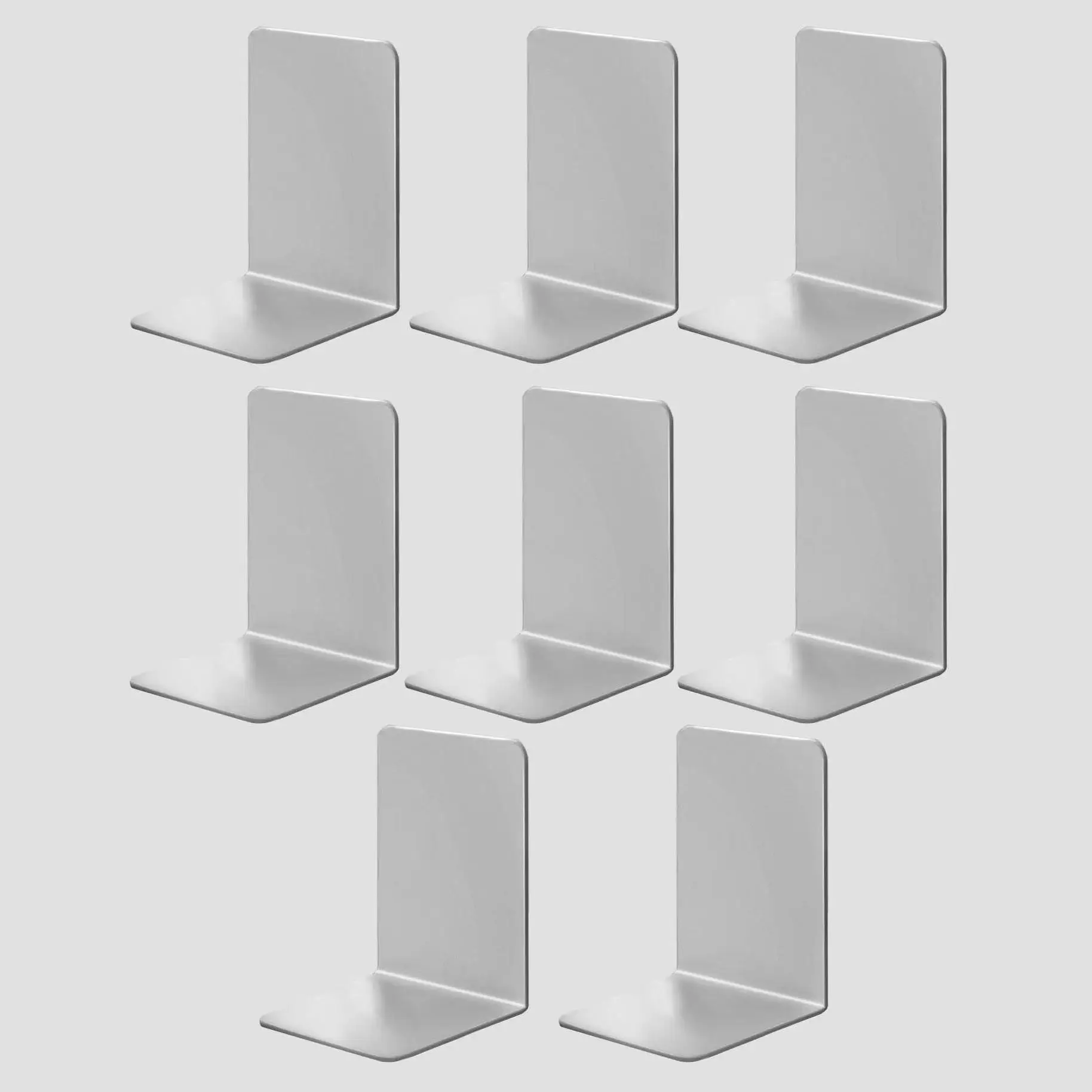 8-delige boekensteunen, doorzichtige boekensteunen voor planken, zware boekensteunen en desktop-organizer, boekenstopper voor boeken/films/cd - afbeelding 1