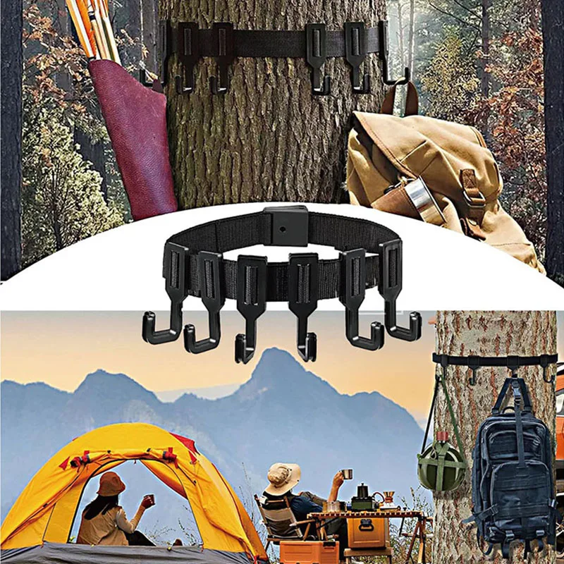 1 Pcs Hook Holder Strap Hanger Holder Multi Hook Blinds Hang Hunting Stand Straps Treestand Treestands With Non-Slip ﻿